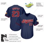 Customizable Baseball Jersey Shirt - Personalized Navy Red-White Authentic Throwback Rib-Knit with Team Name & Number Personalized