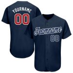 Custom Navy Red White Baseball Jersey for Men and Women Personalized Navy Red-White Baseball Jersey
