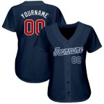 Custom Navy Red White Baseball Jersey for Men and Women Personalized Navy Red-White Baseball Jersey