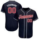 Custom Name and Number Baseball Jersey - Personalized Navy Red-White Team Jersey Personalized Navy Red-White Baseball Jersey