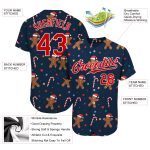 Custom Name and Number 3D Christmas Baseball Jersey - Personalized Navy Red-White Team Apparel Personalized Navy Red-White
