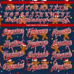 Custom Name and Number 3D Varsity Letterman Jacket - Navy Red-White Bomber for Christmas Personalized Navy Red-White Christmas