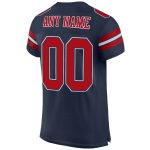 Custom Personalized Football Jersey with Team Name and Number - Navy Red-White Mesh Authentic Personalized Navy Red-White