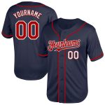 Personalized Throwback Baseball Jersey - Authentic Red-White Mesh in Navy Personalized Navy Red-White Mesh Authentic Throwback