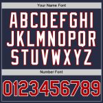 Personalized Throwback Baseball Jersey - Authentic Red-White Mesh in Navy Personalized Navy Red-White Mesh Authentic Throwback