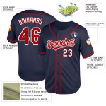 Personalized Throwback Baseball Jersey - Authentic Red-White Mesh in Navy Personalized Navy Red-White Mesh Authentic Throwback