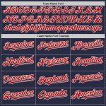 Custom Team Baseball Jersey - Personalized Red-White Navy Mesh Authentic Throwback with Name and Number Personalized Navy