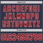 Personalized Authentic Throwback Football Jersey in Navy Red-White Mesh Personalized Navy Red-White Mesh Authentic Throwback