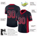 Custom Name Number Drift Fashion Football Jersey - Personalized Navy Red-White Mesh Team Gear Personalized Navy Red-White