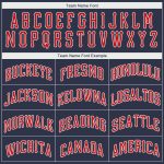 Custom Team Name and Number Performance T-Shirt - Navy Red-White Personalized Sports Tee Personalized Navy Red-White Performance