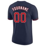 Custom Team Name and Number Performance T-Shirt - Navy Red-White Personalized Sports Tee Personalized Navy Red-White Performance