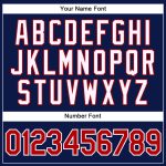 Custom Team Name Number Performance Vapor Golf Polo Shirt - Personalized Navy Red White Personalized Navy Red-White Performance