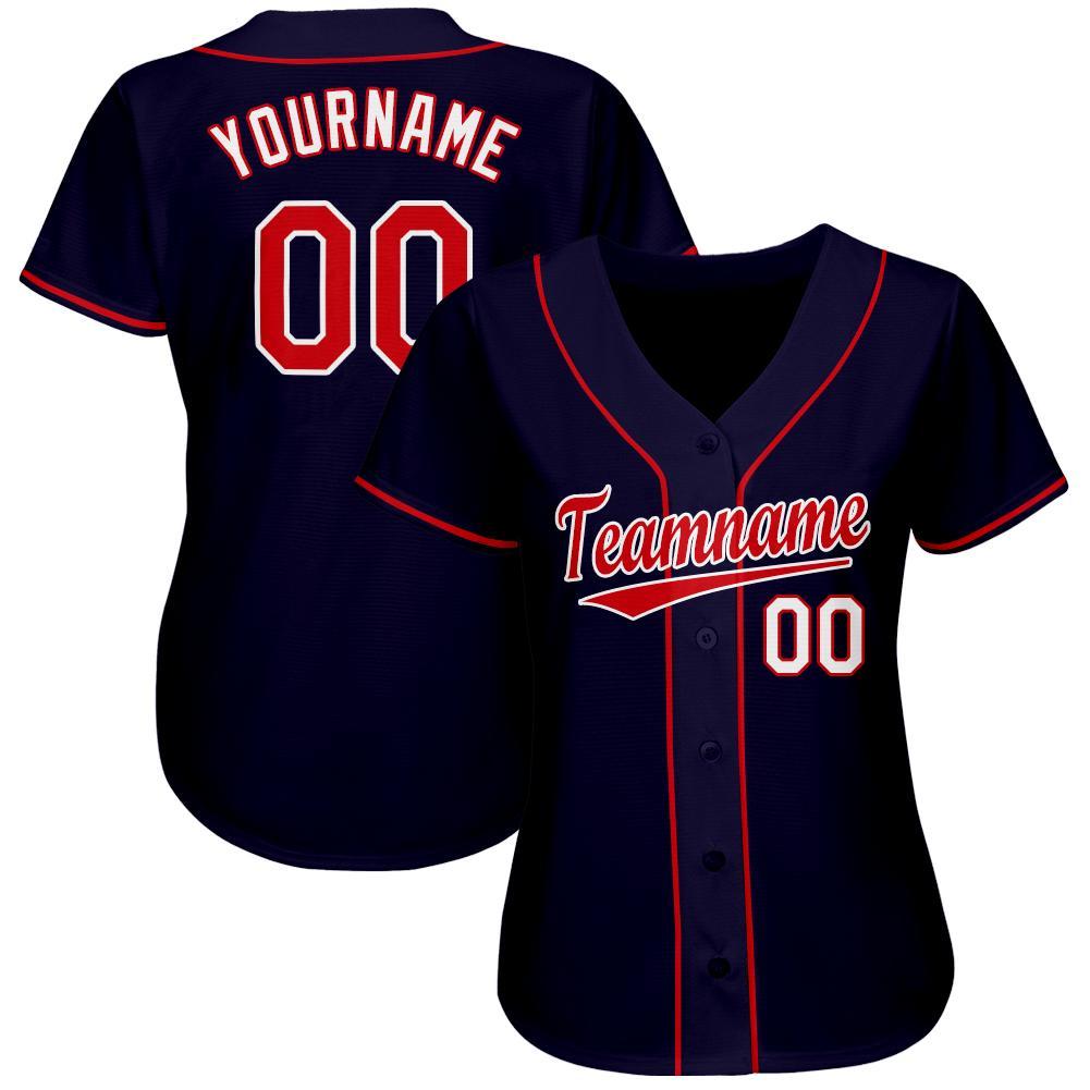 Custom Softball Jersey with Personalized Name & Number - Navy Red & White Team Apparel Personalized Navy Red-White Softball