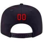 Custom Personalized Snapback Hat with Navy Red-White Stitched Design, Team Name and Number - Adjustable Fit Personalized