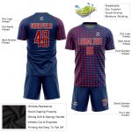 Custom Soccer Jersey with Personalized Name and Number - Navy Red-White Sublimation Team Uniform Personalized Navy Red-White
