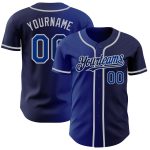 Custom Name and Number Personalized Baseball Jersey - Navy Royal-Gray Authentic Gradient Design Personalized Navy Royal-Gray