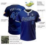 Custom Name and Number Unisex Softball Jersey - Personalized Navy Gray Gradient Two-Button Fashion Top Personalized Navy