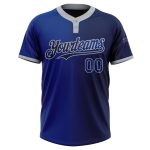 Custom Name and Number Unisex Softball Jersey - Personalized Navy Gray Gradient Two-Button Fashion Top Personalized Navy