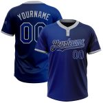 Custom Name and Number Unisex Softball Jersey - Personalized Navy Gray Gradient Two-Button Fashion Top Personalized Navy