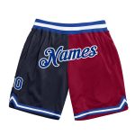 Custom Name Number Basketball Shorts Authentic Throwback Navy Royal Maroon Fashion Split Design  Team Apparel Personalized
