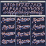 Personalized Navy Royal-Orange Varsity Letterman Bomber Jacket Full-Snap Personalized Navy Royal-Orange Bomber Full-Snap