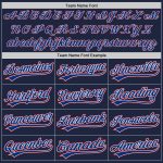 Custom Name and Number Personalized Authentic Baseball Jersey - Navy Royal-Red Team Jersey Personalized Navy Royal-Red Authentic