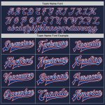 Personalized Navy and Red Varsity Letterman Jacket - Full-Snap Bomber Style Personalized Navy Royal-Red Bomber Full-Snap