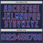Custom Name and Number Navy Royal-Red Varsity Letterman Bomber Jacket - Personalized Full-Snap Team Jacket Personalized Navy