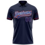 Custom Name Number Personalized Navy Royal-Red Golf Polo Shirt - Performance Vapor Team Apparel Personalized Navy Royal-Red