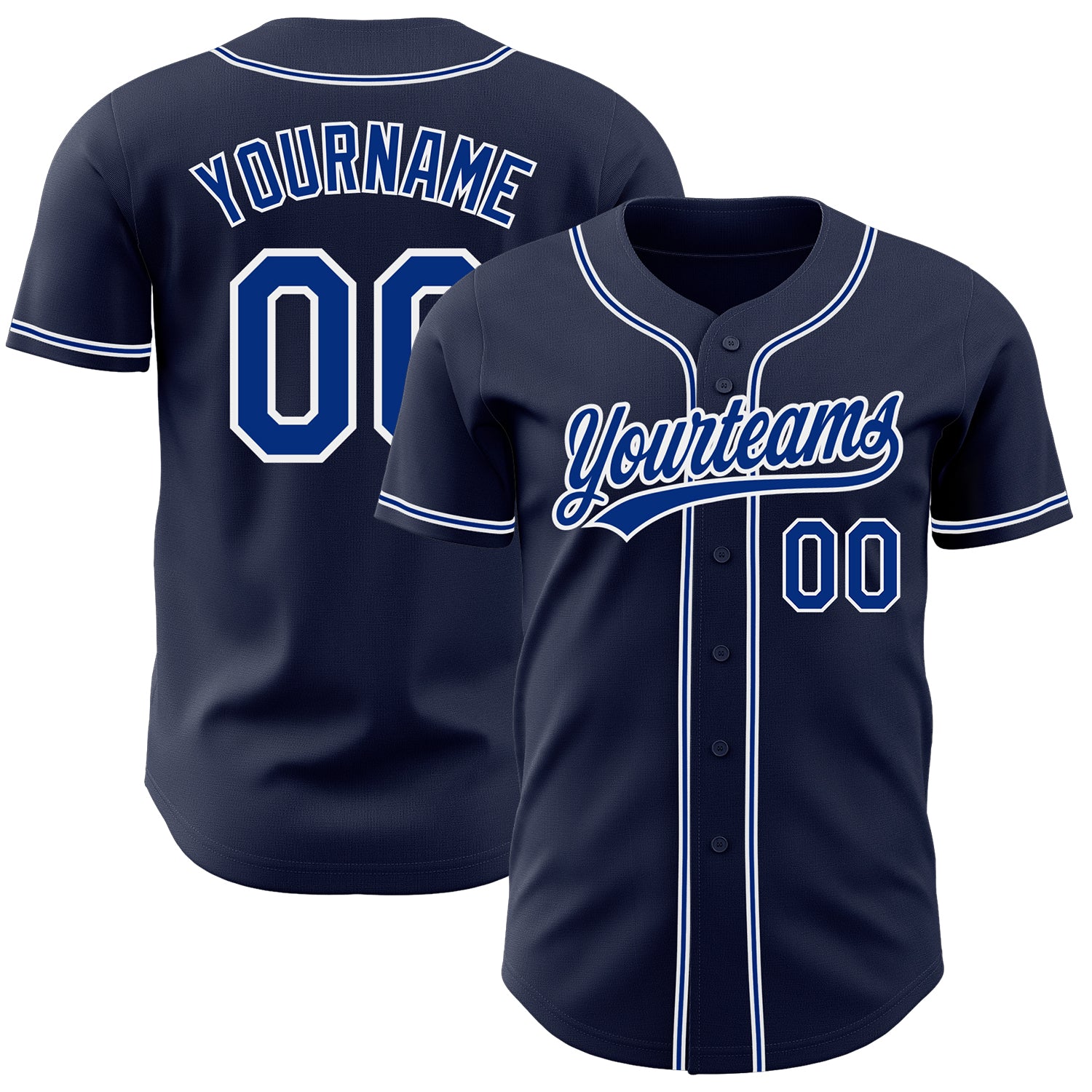 Personalized Navy Royal-White Baseball Jersey for Men and Women - Authentic Sports Apparel Personalized Navy Royal-White