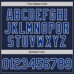 Custom Name Number Baseball Jersey Raglan Sleeves Navy Royal-White Authentic Team Apparel Personalized Navy Royal-White Authentic
