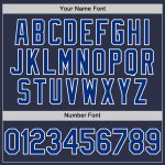Personalized Custom Name and Number Navy Royal White Baseball Jersey - Authentic Throwback Style Personalized Navy Royal-White