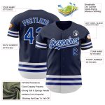 Custom Name and Number Personalized Navy Royal-White Baseball Jersey - Authentic Team Apparel Personalized Navy Royal-White