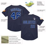 Personalized Navy White Mesh Baseball Jersey - Authentic Throwback Design Personalized Navy Royal-White Mesh Authentic Throwback