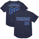 Personalized Navy White Mesh Baseball Jersey - Authentic Throwback Design Personalized Navy Royal-White Mesh Authentic Throwback