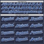 Custom Name & Number Throwback Baseball Jersey - Personalized Navy Royal-White Mesh Design Personalized Navy Royal-White