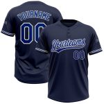 Personalized Unisex Softball Jersey in Navy Royal and White - Two-Button Design Personalized Navy Royal-White Two-Button