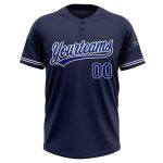 Personalized Unisex Softball Jersey in Navy Royal and White - Two-Button Design Personalized Navy Royal-White Two-Button