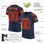 Custom Personalized Football Jersey with Navy and Scarlet-Gold Mesh, Your Name and Number Personalized Navy Scarlet-Gold