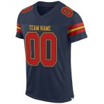 Custom Personalized Football Jersey with Navy and Scarlet-Gold Mesh, Your Name and Number Personalized Navy Scarlet-Gold