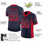 Custom Personalized Football Jersey with Name and Number - Navy Scarlet-Gray Mesh Drift Team Apparel Personalized Navy Scarlet-Gray