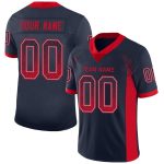 Custom Personalized Football Jersey with Name and Number - Navy Scarlet-Gray Mesh Drift Team Apparel Personalized Navy Scarlet-Gray