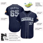 Personalized Custom Name and Number Baseball Jersey - Navy Silver White Authentic Drift Fashion Team Apparel Personalized