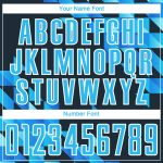 Custom Name and Number Soccer Jersey - Personalized Navy Blue & White Geometric Design Uniform Personalized Navy Sky Blue-White