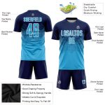 Custom Name and Number Soccer Jersey - Personalized Navy Sky Blue-White Uniform Personalized Navy Sky Blue-White Sublimation