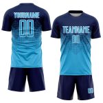 Custom Name and Number Soccer Jersey - Personalized Navy Sky Blue-White Uniform Personalized Navy Sky Blue-White Sublimation