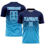 Custom Name and Number Soccer Jersey - Personalized Navy Sky Blue-White Uniform Personalized Navy Sky Blue-White Sublimation