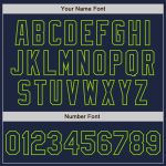 Custom Name and Number Baseball Jersey - Personalized Neon Green Splash Ink on Navy Steel Gray Personalized Navy Steel Gray