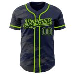 Custom Name and Number Baseball Jersey - Personalized Neon Green Splash Ink on Navy Steel Gray Personalized Navy Steel Gray