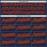 Personalized Custom Name and Number Authentic Baseball Jersey - Navy Steel Gray Splash Ink Orange Design Personalized Navy